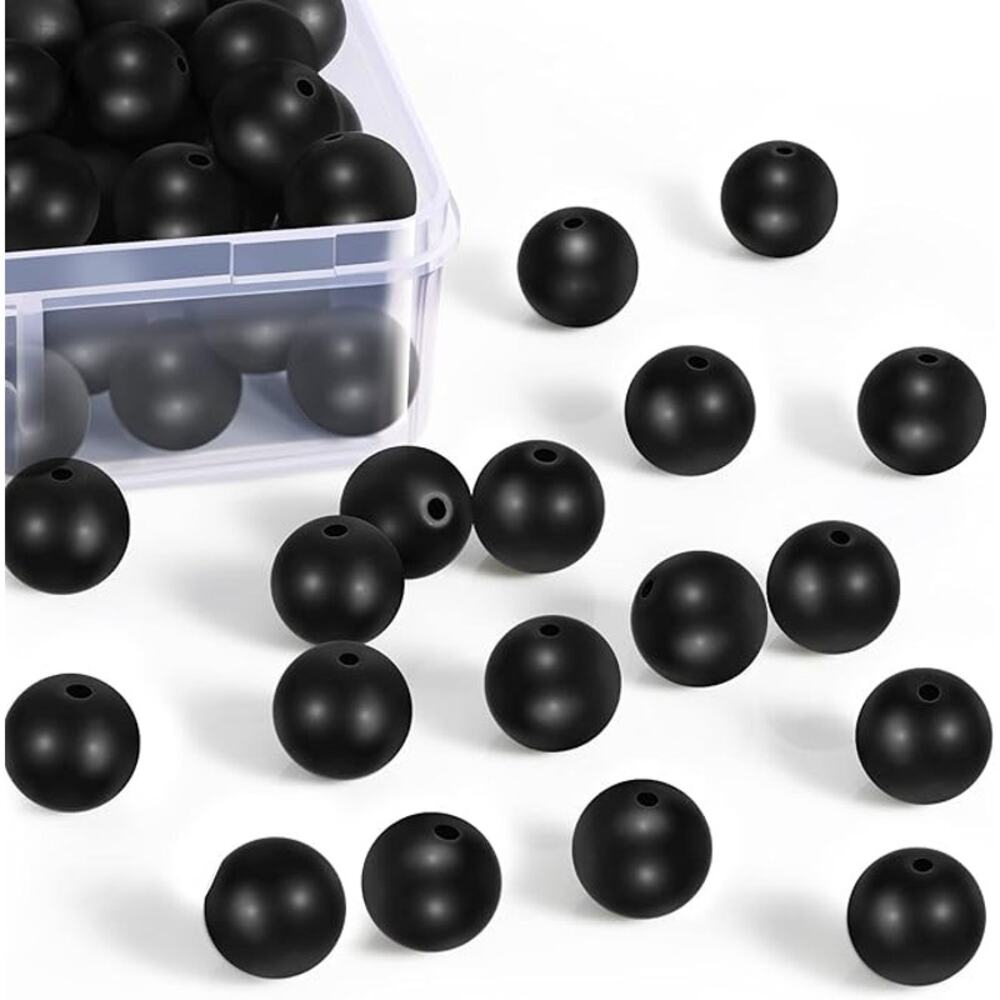 Ecally 300 Pieces Black Matte Onyx Beads, 6mm